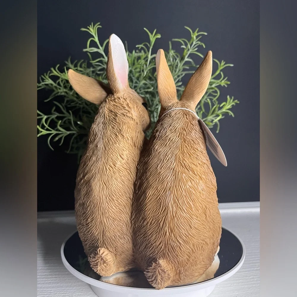 Easter Bunny Rabbit Family Of Three Tabletop Spring Decor NWT